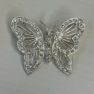 Brooch Rhinestones Butterfly Pin by Romen